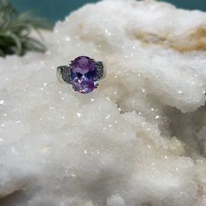 Sterling ring oval purple stone